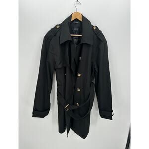 Orolay Womens Double-Breasted Trench Coat Size XL Black Belted Casual Outdoors